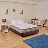 Combo Base Cama y Colchón Litium Pillow Doble 140x190cm Cafe Medio Firme Ortopédico - Colchones | Bylmo