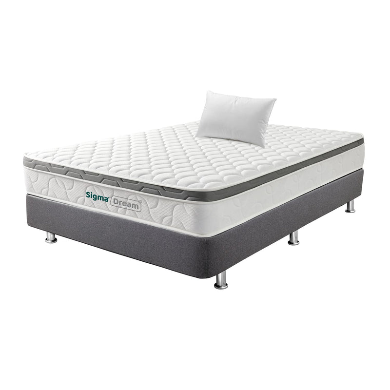 Combo Base Cama Y Colchón Sigma Sencillo 100x190cm Medio Firme Ortopédico