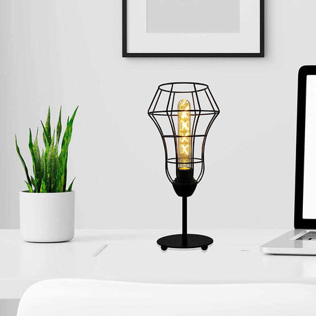 Lámpara de Mesa Nydia Negro 20x36cm con Bombilla - Iluminacion | Bylmo