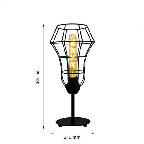 Lámpara de Mesa Nydia Negro 20x36cm con Bombilla - Iluminacion | Bylmo