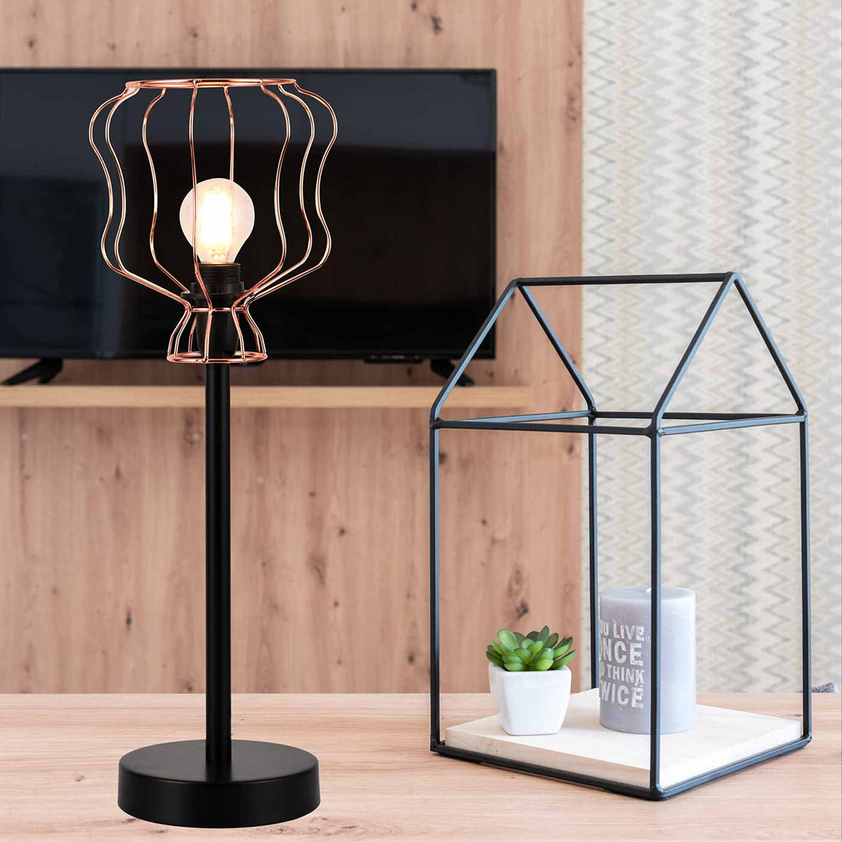 Lámpara de Mesa Lugo Negro 15x43cm con Bombilla - Iluminacion | Bylmo