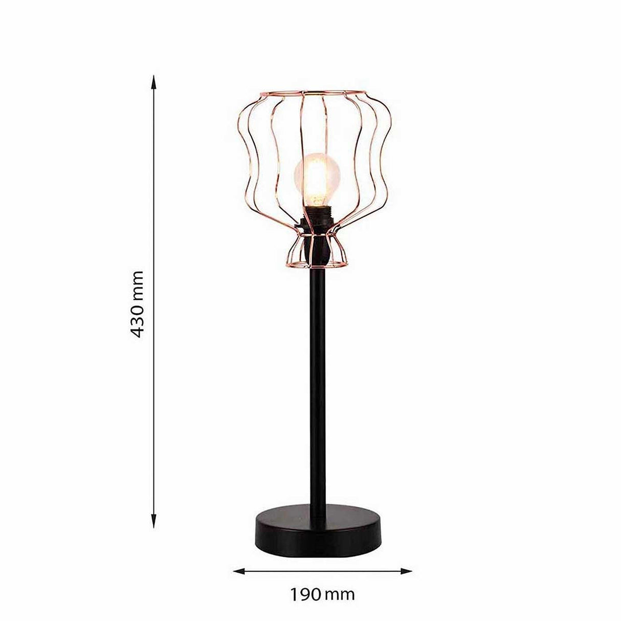 Lámpara de Mesa Lugo Negro 15x43cm con Bombilla - Iluminacion | Bylmo