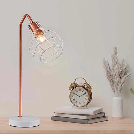 Lámpara de Mesa Adele Cobre 18x50cm con Bombilla - Iluminacion | Bylmo