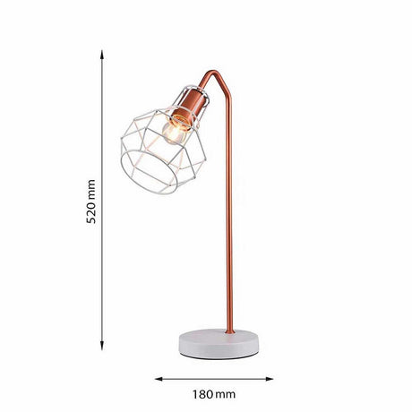 Lámpara de Mesa Adele Cobre 18x50cm con Bombilla - Iluminacion | Bylmo