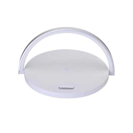 Lámpara De Mesa Moon Blanco 20x13cm LED con Base Para Carga Inalámbrica - Iluminacion | Bylmo