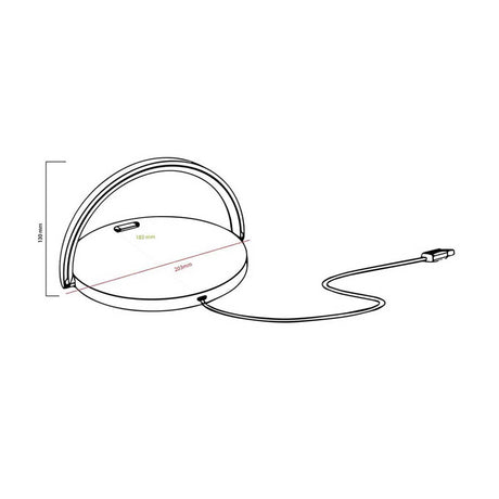 Lámpara De Mesa Moon Blanco 20x13cm LED con Base Para Carga Inalámbrica - Iluminacion | Bylmo