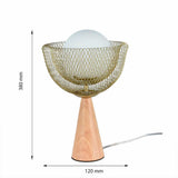 Lámpara de Mesa Mel Dorado 25x38cm con Bombilla - Iluminacion | Bylmo