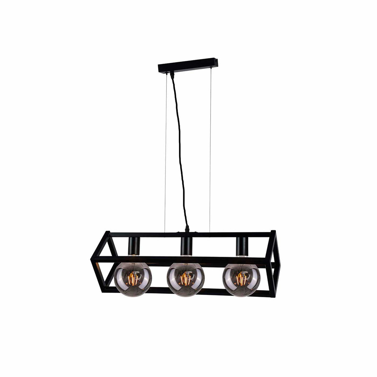 Lámpara Colgante Athenas Negro 15x15cm de Techo con Bombilla - Iluminacion | Bylmo