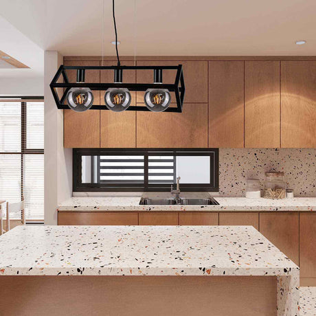 Lámpara Colgante Athenas Negro 15x15cm de Techo con Bombilla - Iluminacion | Bylmo