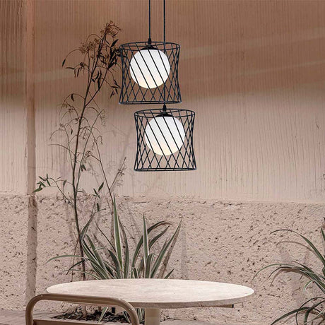 Lámpara Colgante Regina Negro 23x120cm de Techo con Bombilla - Iluminacion | Bylmo