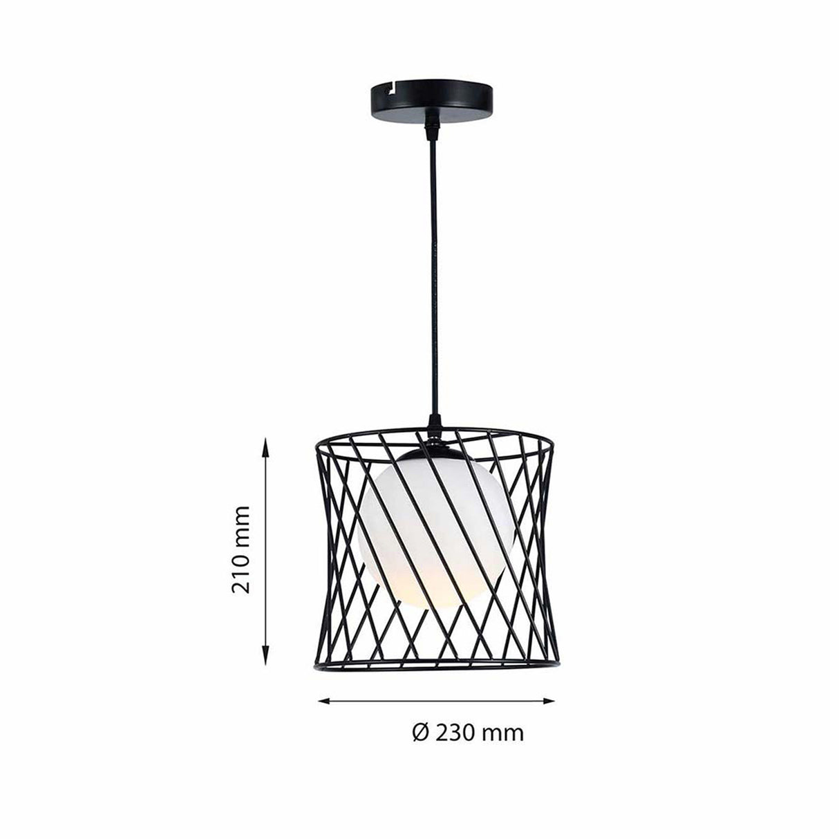 Lámpara Colgante Regina Negro 23x120cm de Techo con Bombilla - Iluminacion | Bylmo