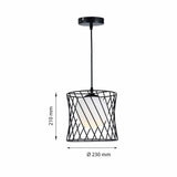 Lámpara Colgante Regina Negro 23x120cm de Techo con Bombilla - Iluminacion | Bylmo