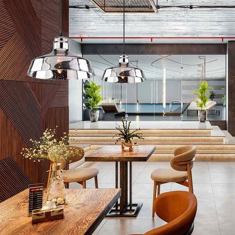 Lámpara Colgante Rio Plateado 24x15cm de Techo con Bombilla - Iluminacion | Bylmo