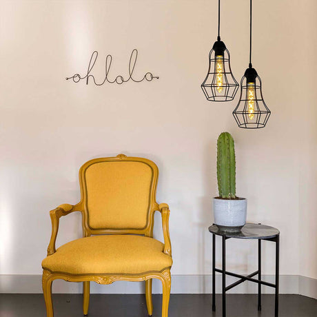 Lámpara Colgante Nydia Negro 16x21cm de Techo con Bombilla - Iluminacion | Bylmo