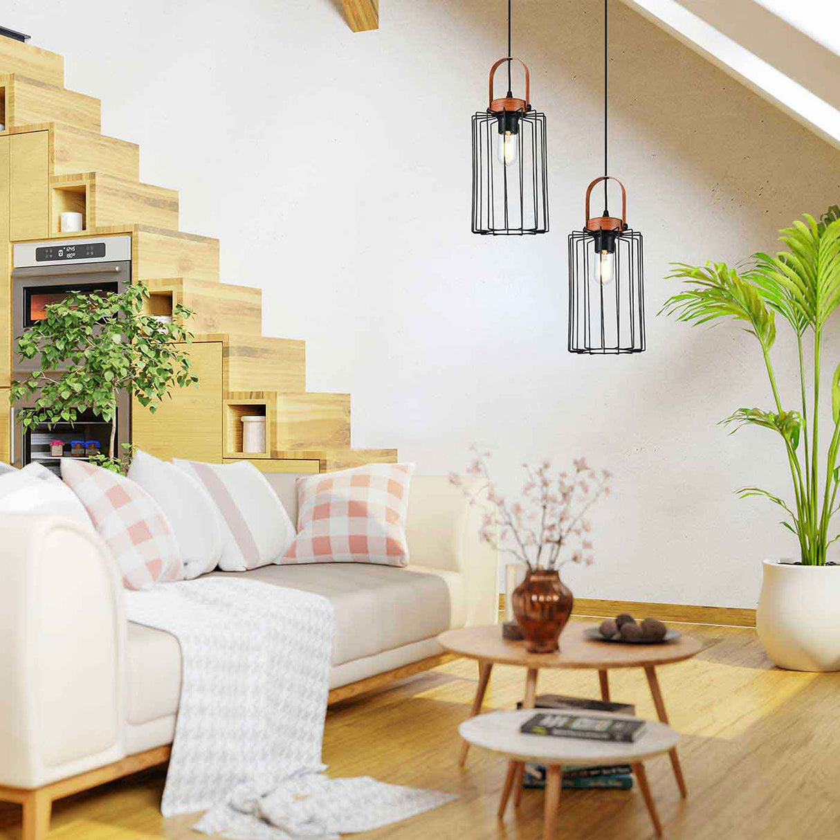 Lámpara Colgante Aymar Negro 16x16cm de Techo con Bombilla - Iluminacion | Bylmo