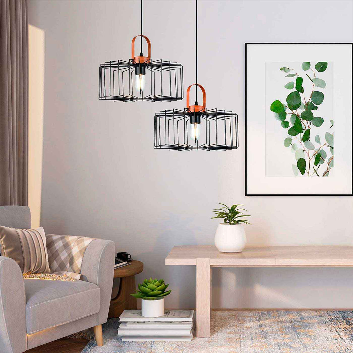 Lámpara Colgante Aymar Negro 35x14cm de Techo con Bombilla - Iluminacion | Bylmo