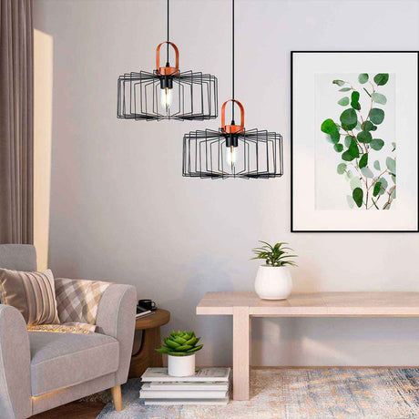 Lámpara Colgante Aymar Negro 35x14cm de Techo con Bombilla - Iluminacion | Bylmo