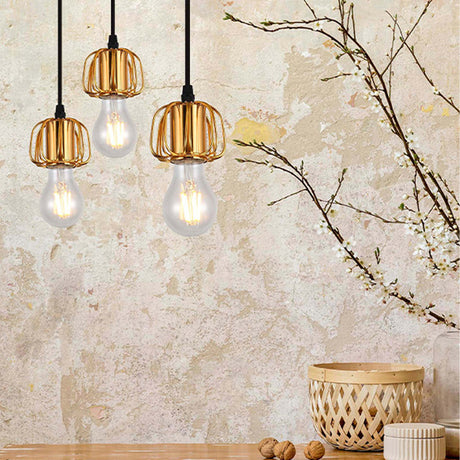 Lámpara Colgante Avril Dorado 9x17cm de Techo con Bombilla - Iluminacion | Bylmo