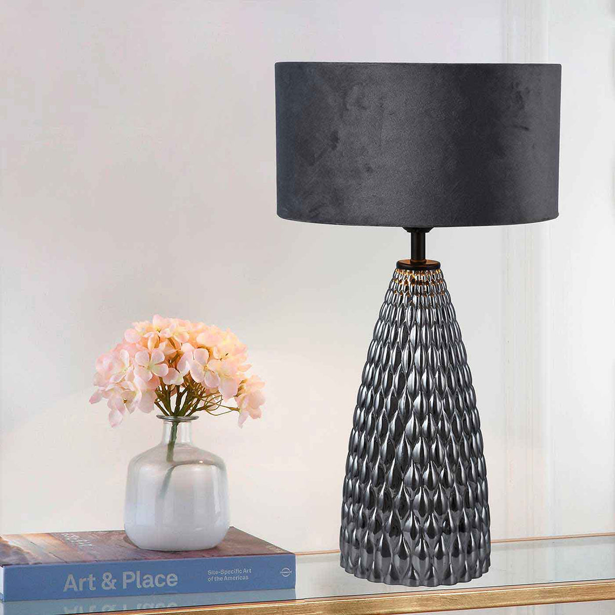 Lámpara de Mesa Santana Negro 25x46cm con Bombilla - Iluminacion | Bylmo