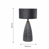 Lámpara de Mesa Santana Negro 25x46cm con Bombilla - Iluminacion | Bylmo