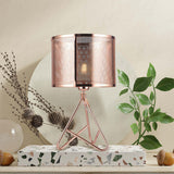 Lámpara De Mesa Yuna Oro Rosa 25x45cm Con Bombilla LED - Iluminacion | Bylmo