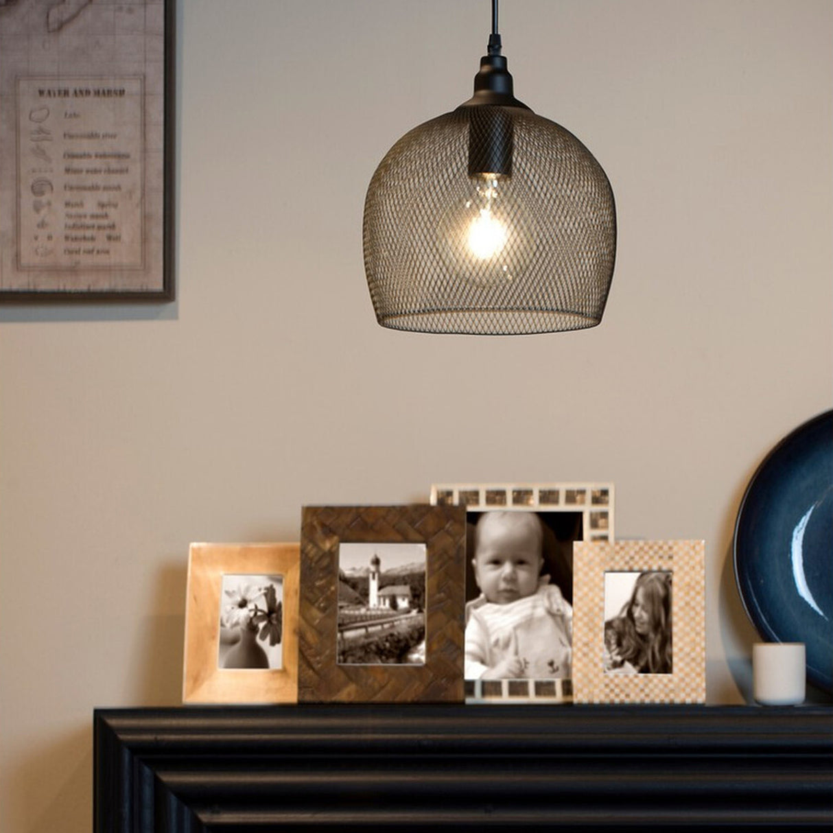 Lámpara Colgante Kimi Negro 28x120cm de Techo con Bombilla - Iluminacion | Bylmo