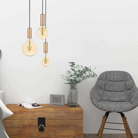 Lámpara Colgante Tita Dorado 10x93cm de Techo con Bombilla - Iluminacion | Bylmo