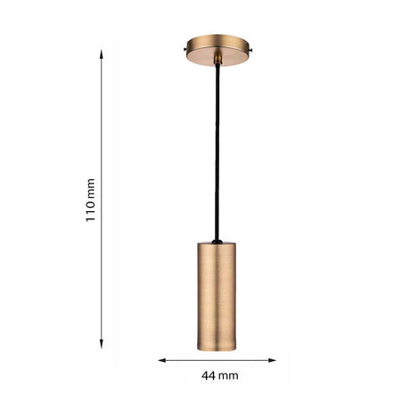 Lámpara Colgante Tita Dorado 10x93cm de Techo con Bombilla - Iluminacion | Bylmo