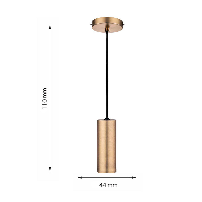 Lámpara Colgante Tita Dorado 10x93cm De Techo Con Bombilla