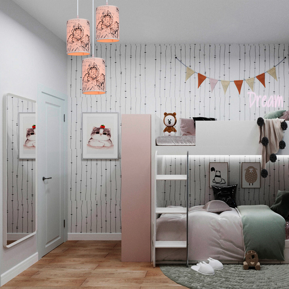 Lámpara Colgante Mariposa Multicolor 14x120cm de Techo con Bombilla - Iluminacion | Bylmo