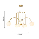 Lámpara Colgante Gery Dorado 80x145cm de Techo sin Bombilla - Iluminacion | Bylmo
