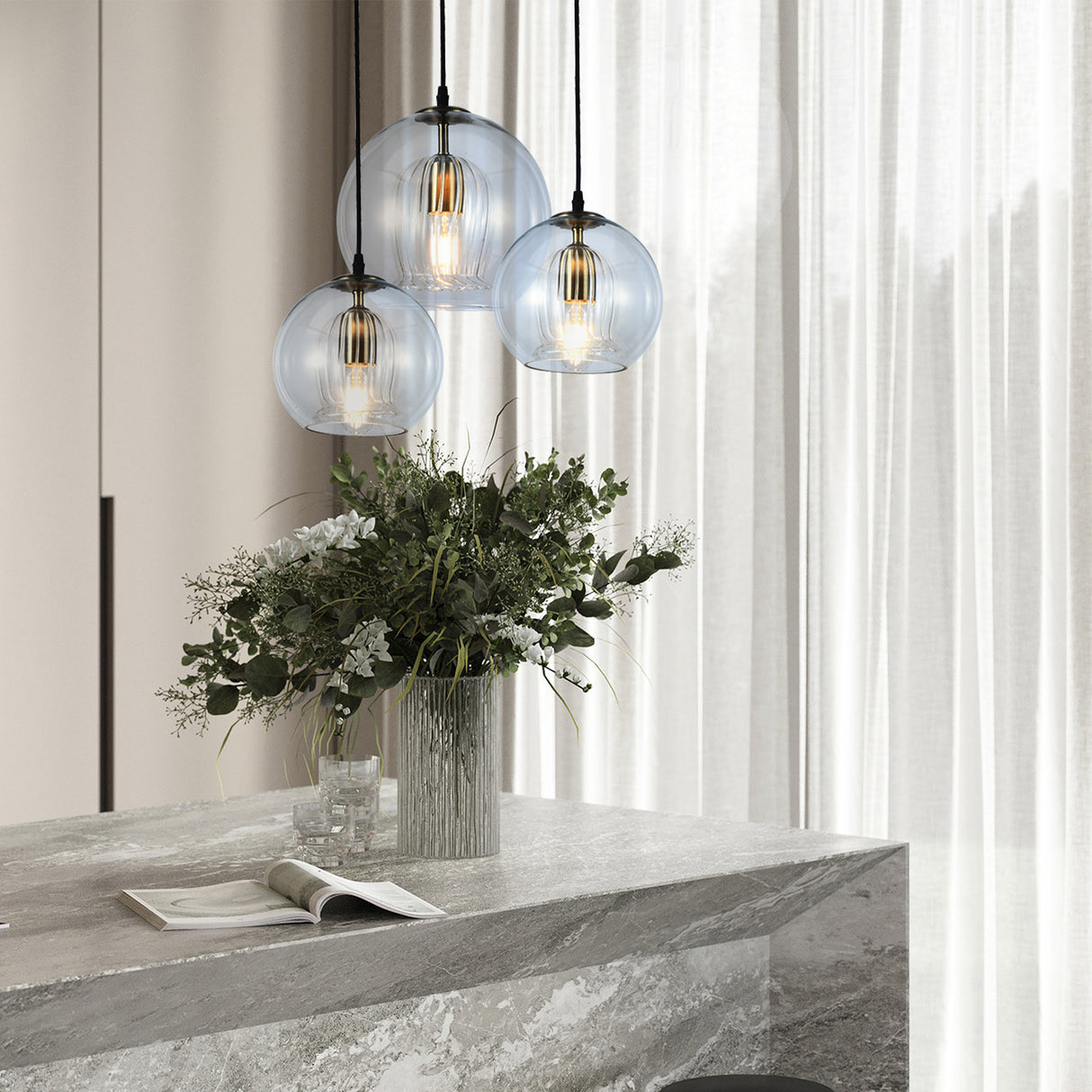 Lámpara Colgante Janet Transparente 20x120cm de Techo con Bombilla - Iluminacion | Bylmo