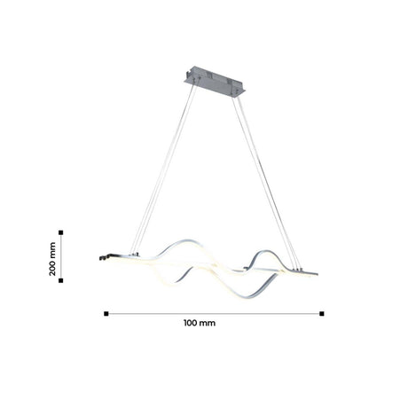 Lámpara Colgante Heros Blanco Cromado 100x150cm de Techo sin Bombilla - Iluminacion | Bylmo