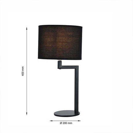 Lámpara de Mesa Tosca Negro 25x40cm con Bombilla - Iluminacion | Bylmo