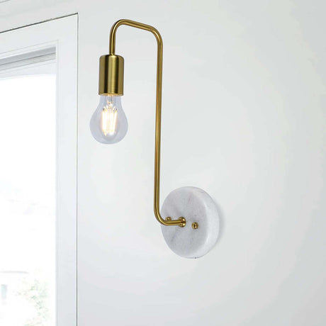 Lámpara de Pared Lino Dorado 12x38cm con Bombilla - Iluminacion | Bylmo