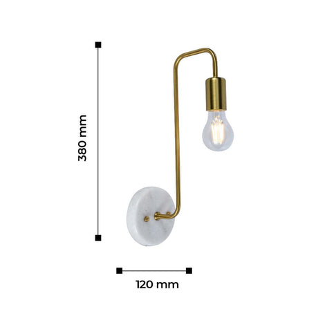 Lámpara de Pared Lino Dorado 12x38cm con Bombilla - Iluminacion | Bylmo