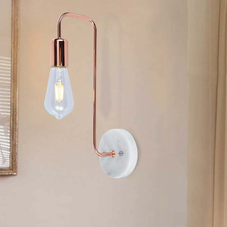 Lámpara de Pared Lino Oro rosa 12x38cm con Bombilla - Iluminacion | Bylmo