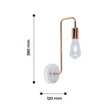 Lámpara de Pared Lino Oro rosa 12x38cm con Bombilla - Iluminacion | Bylmo