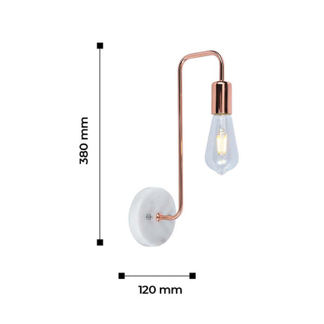Lámpara de Pared Lino Oro rosa 12x38cm con Bombilla - Iluminacion | Bylmo