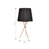 Lámpara de Mesa Yuga Negro 18x65cm con Bombilla - Iluminacion | Bylmo