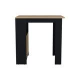 Isla de Cocina Stirling Wengue y Fresno Europeo 92x91.3cm con Mesón de Madera - Barras y Muebles Auxiliares | Bylmo