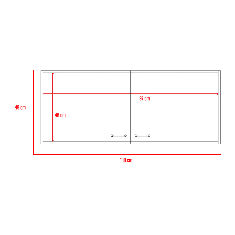 Gabinete Superior De Cocina Napoles Blanco 100x49cm Con Dos Puertas