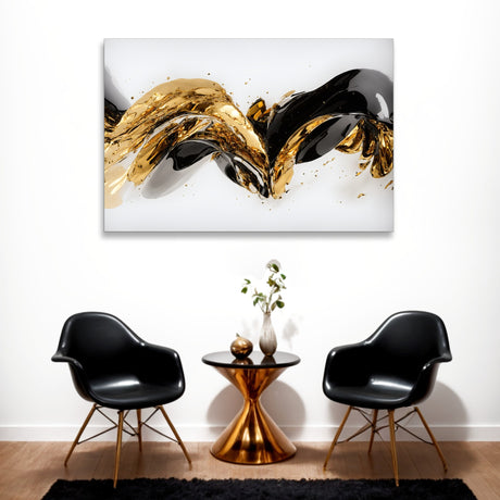Cuadro de Lienzo Tonos Negro Y Dorado 60x93cm Decorativo - Cuadros | Bylmo