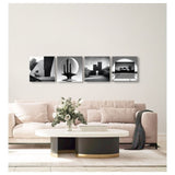 Set 4 Cuadros de Lienzo Arquitectónico 43x43cm Decorativos - Cuadros | Bylmo