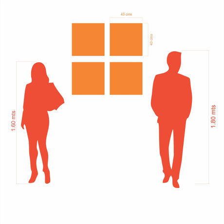 Set 4 Cuadros de Lienzo Arquitectónico 43x43cm Decorativos - Cuadros | Bylmo