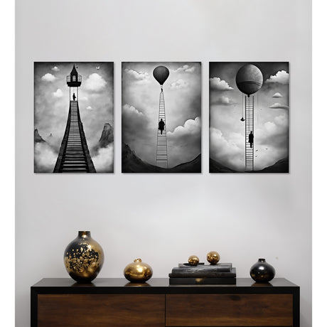 Set 3 Cuadros De Lienzo Camino Al Éxito 43x60cm Decorativos - Cuadros | Bylmo