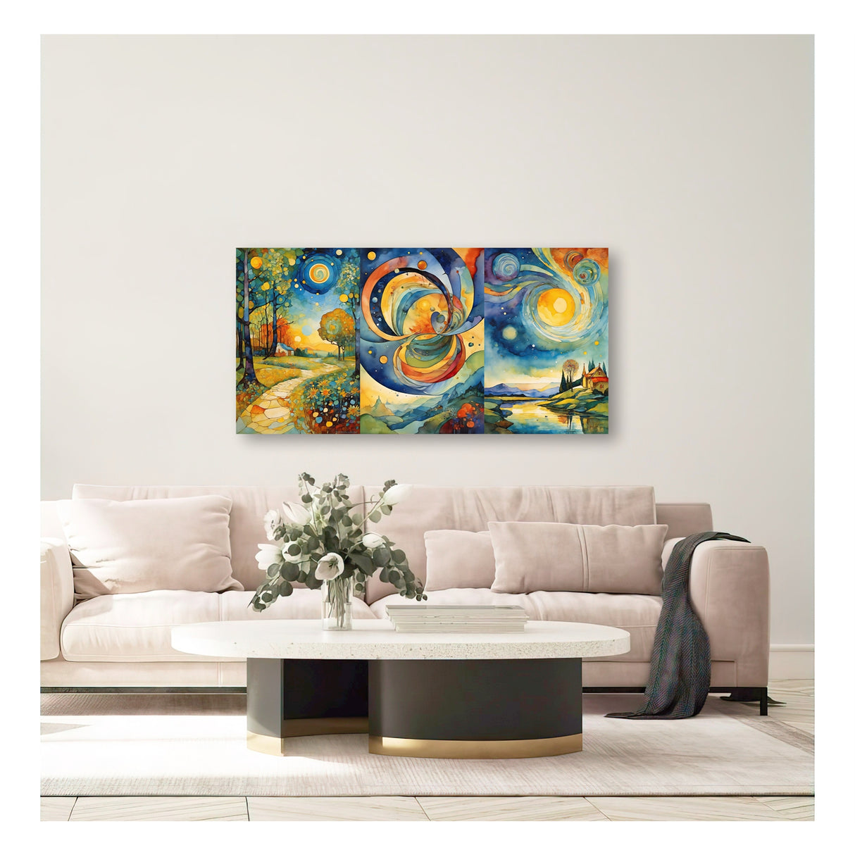 Cuadro de Lienzo Paisaje Abstracto 72x36cm Decorativo - Cuadros | Bylmo