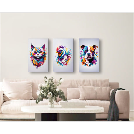 Set 3 Cuadros de Lienzo Pop Colors 43x60cm Decorativos - Cuadros | Bylmo