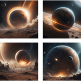 Set 4 Cuadros de Lienzo Astronómico 43x43cm Decorativos - Cuadros | Bylmo