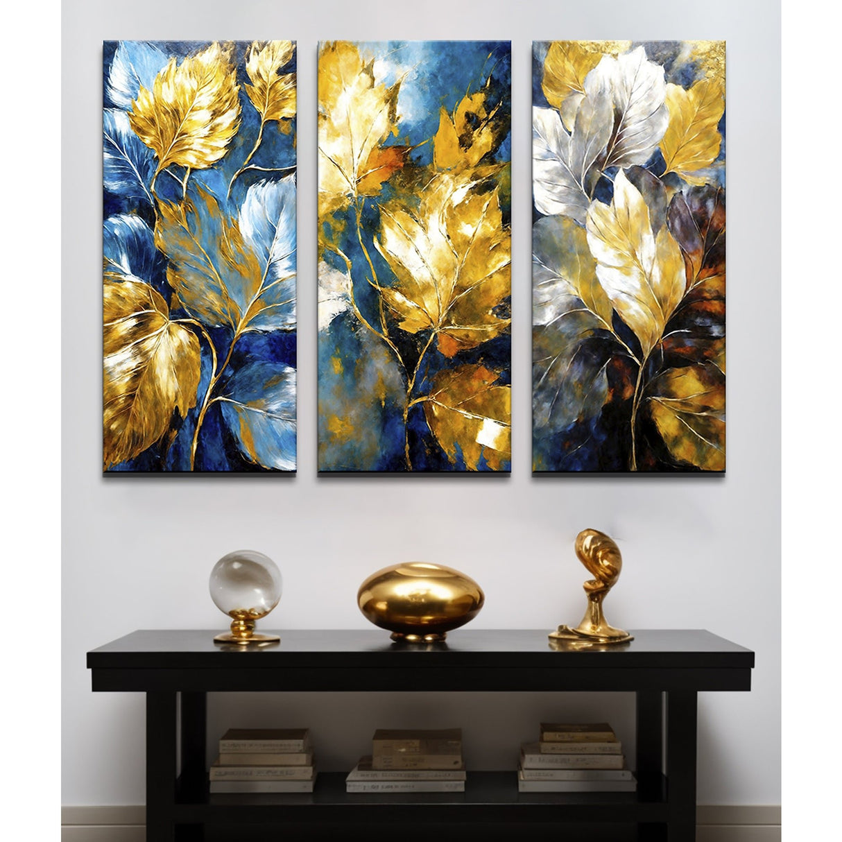 Set 3 Cuadros de Lienzo Abstracto 104x76cm Decorativos - Cuadros | Bylmo